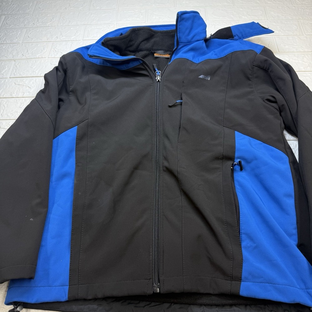 Avia 3 In 1 Jacket Mens Large Black Blue Removable Fleece Hooded Coat